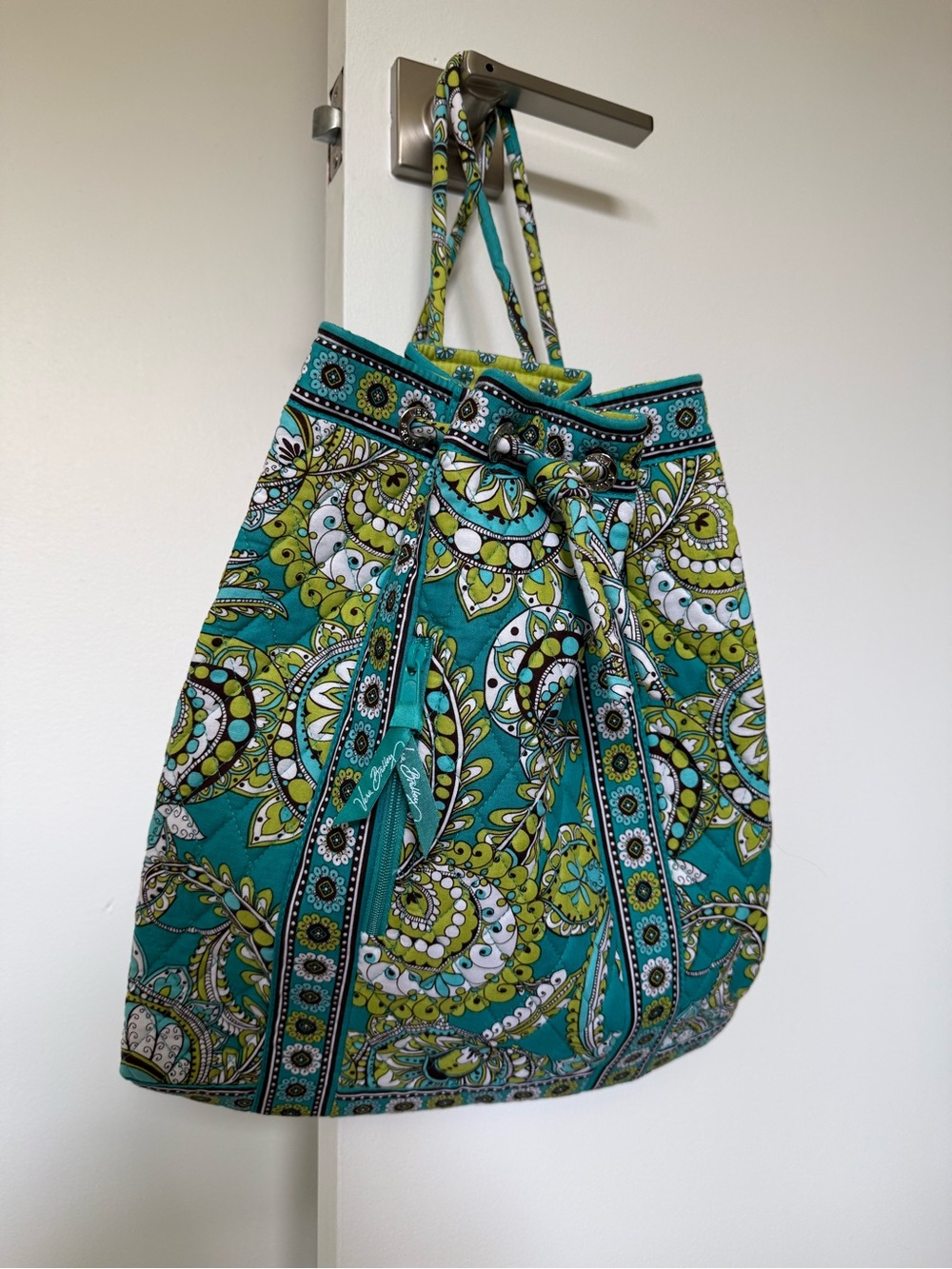 Vera Bradley Peacock Drawstring Backsack